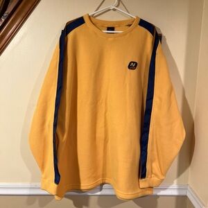NWOT 90s Vintage Nike Fleece Sweatshirt Pullover Yellow Striped Men’s XXL